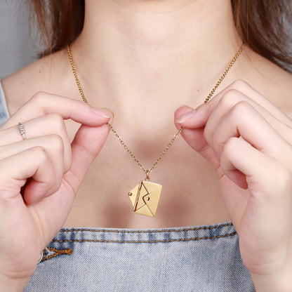 Handmade Message Envelope Necklace – alternate product view