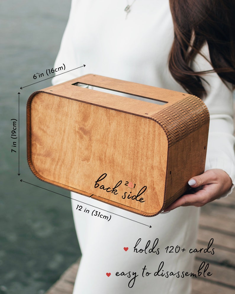 Wedding card box size capacity and assembly details